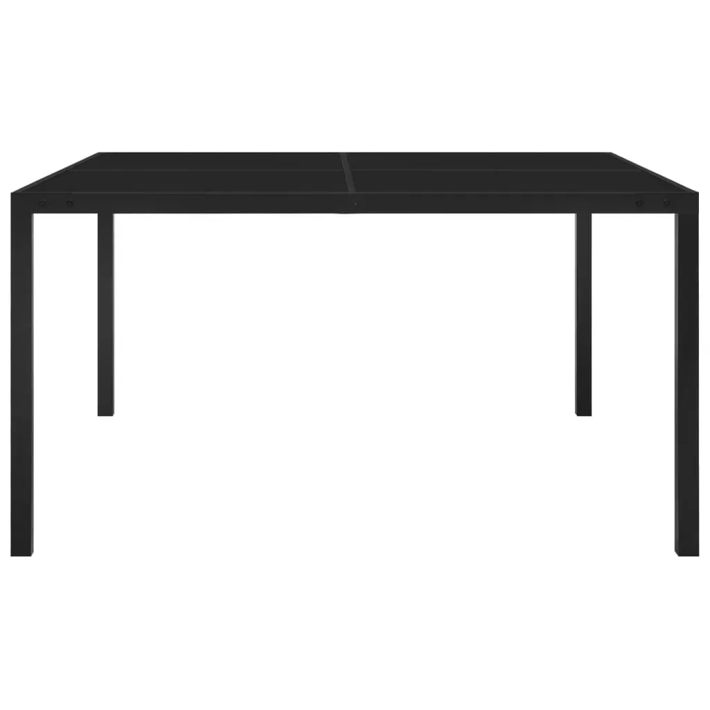 Garden Table 130x130x72 cm Black Steel and Glass Price