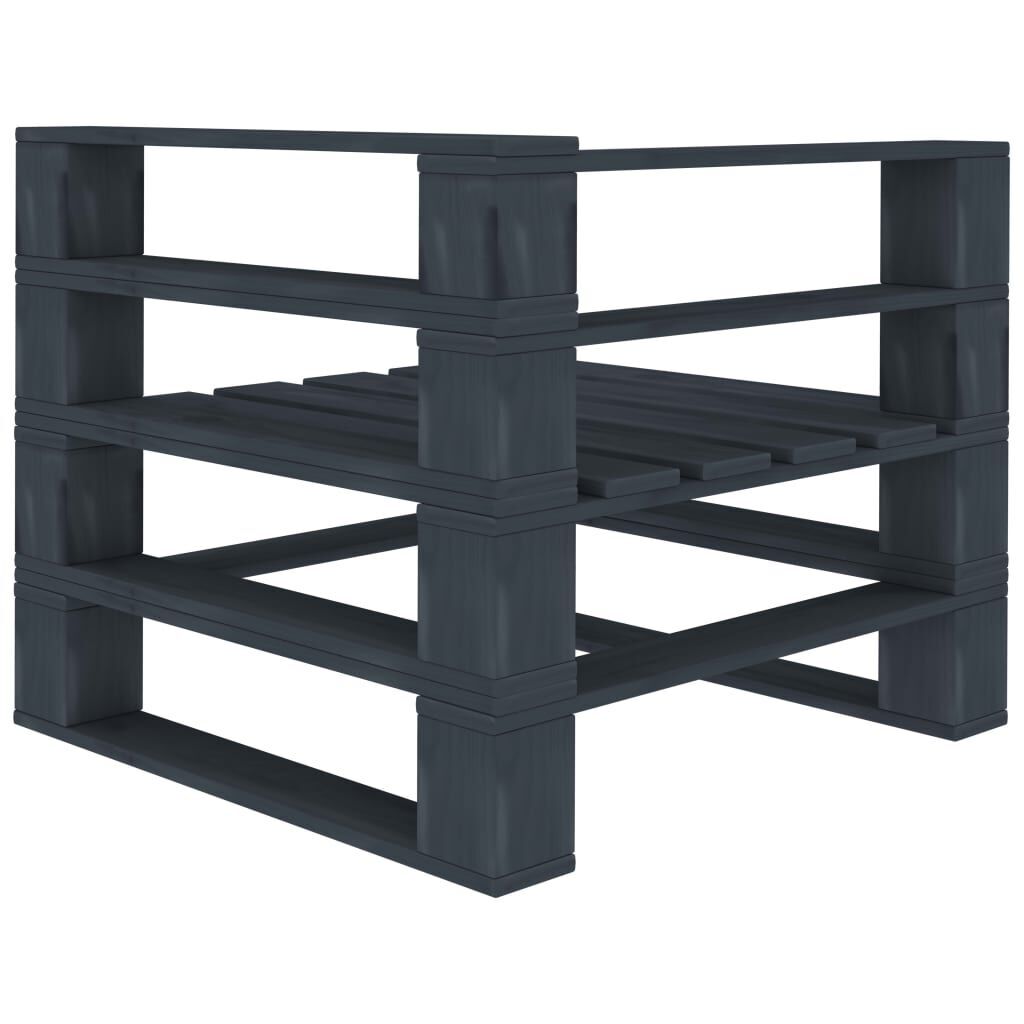 Garden Pallet Corner Sofa Wood Grey Price