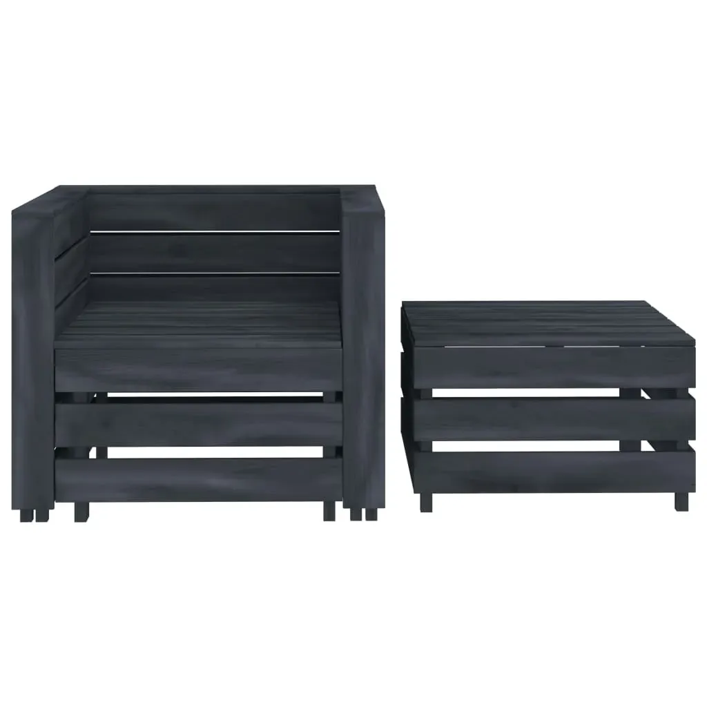 2 Piece Garden Pallet Lounge Set Grey Wood Price