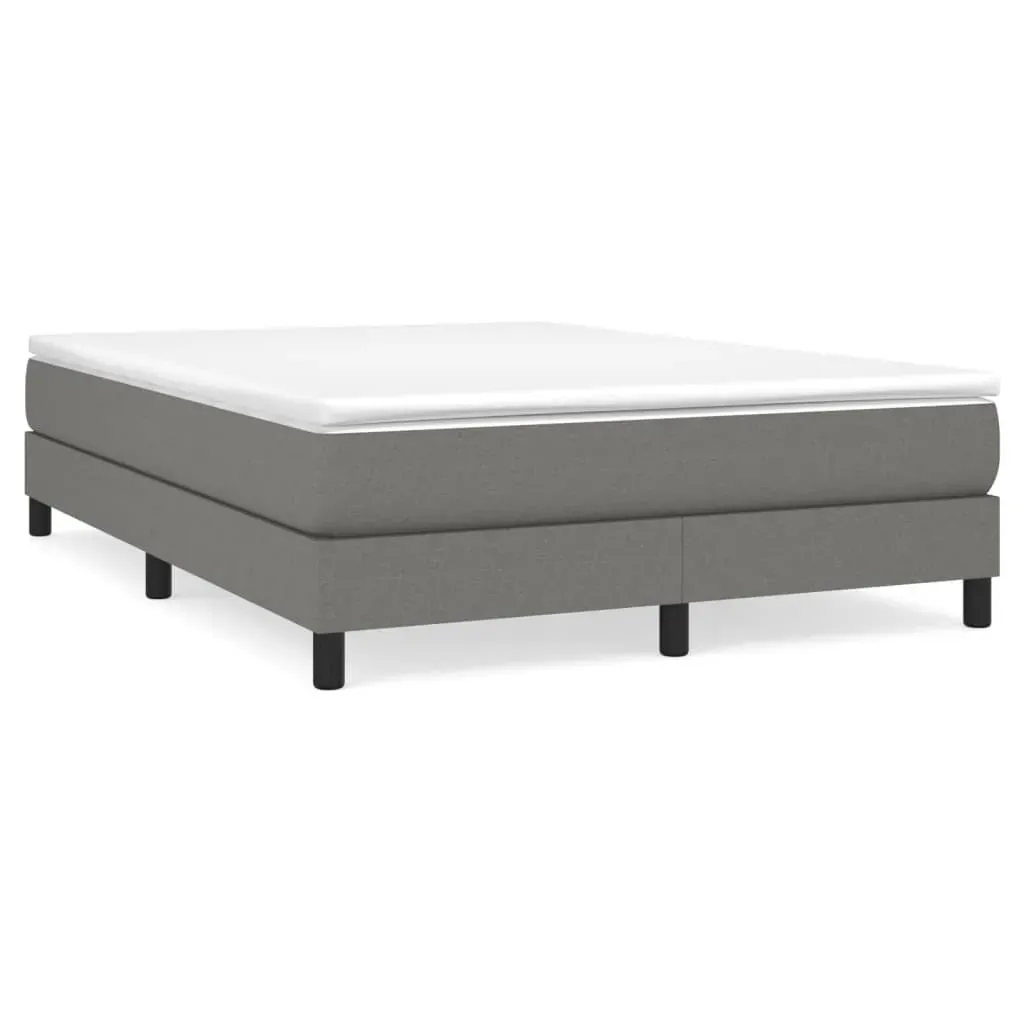Box Spring Bed with Mattress Dark Grey 137x190 cm Fabric Price