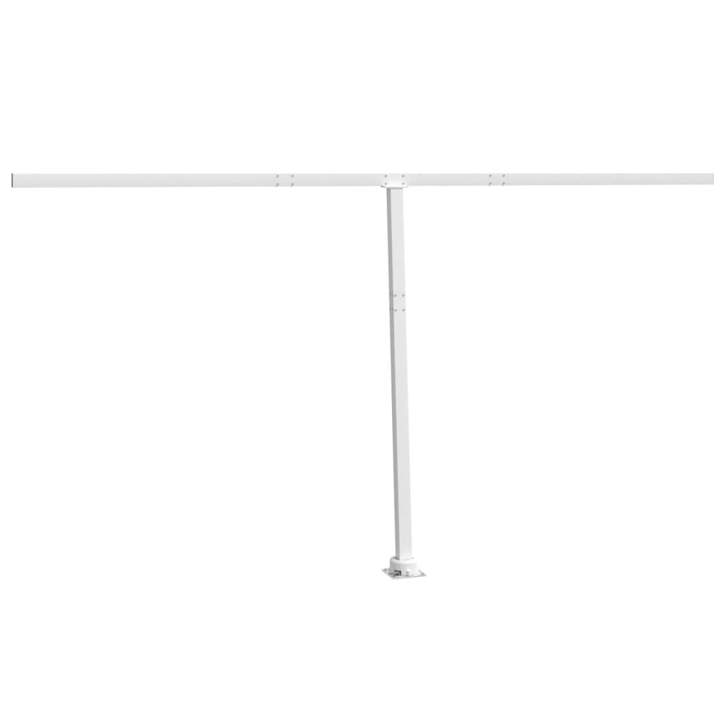 Awning Post Set White 450x245 cm Iron Price