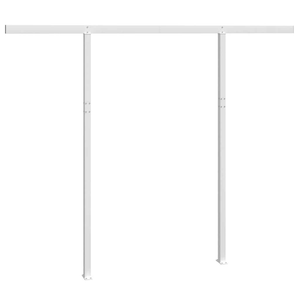 Awning Post Set White 300x245 cm Iron Price