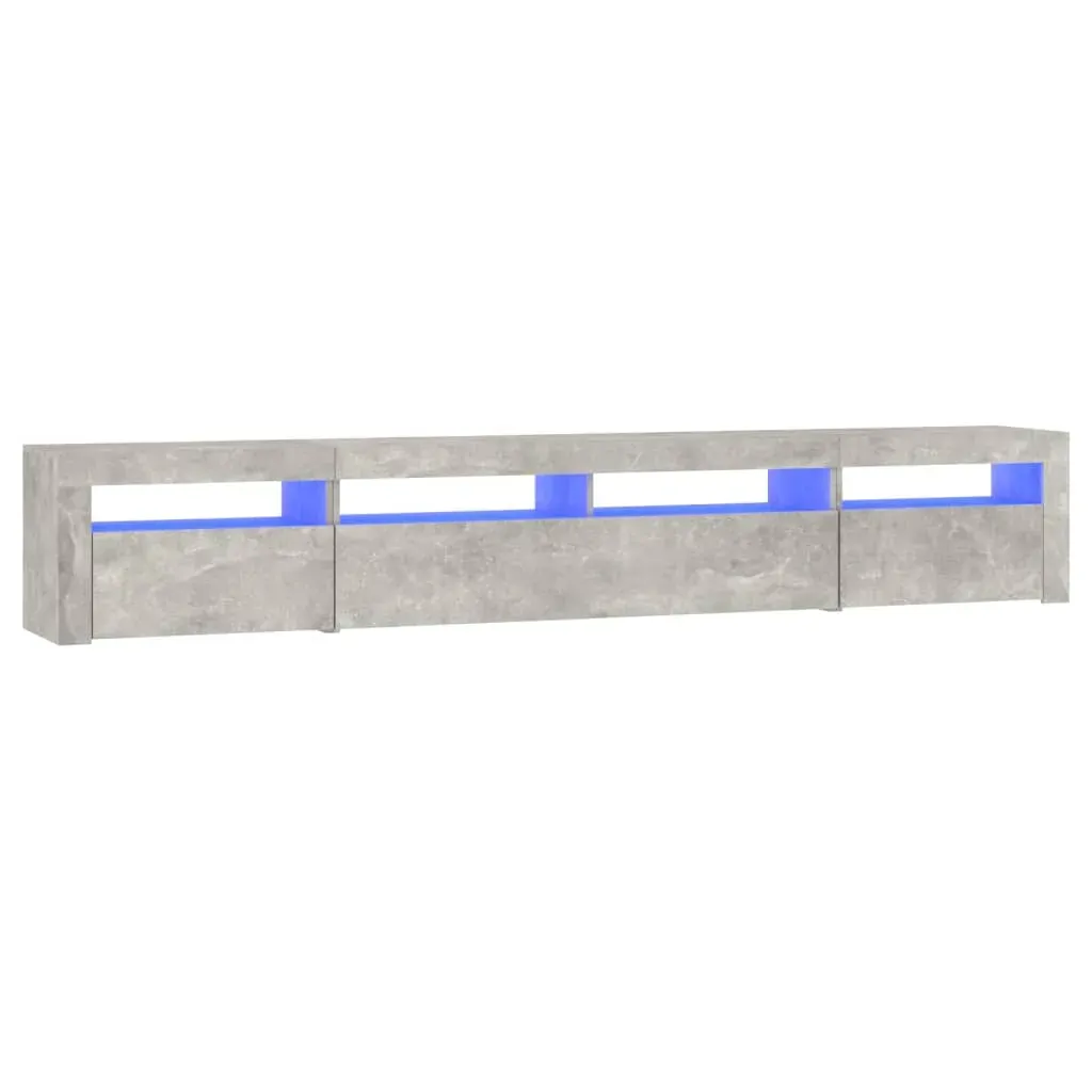 TV Cabinet with LED Lights Concrete Grey 240x35x40 cm Price