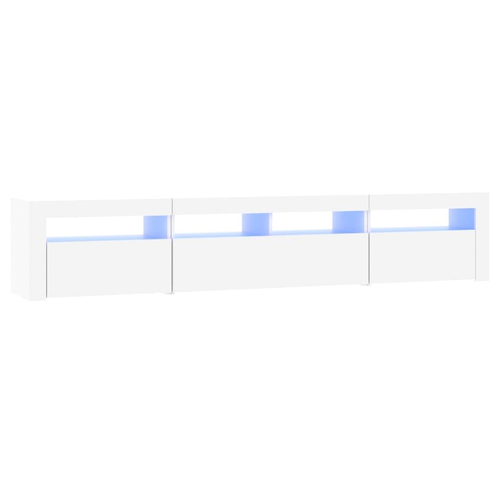TV Cabinet with LED Lights White 210x35x40 cm Price