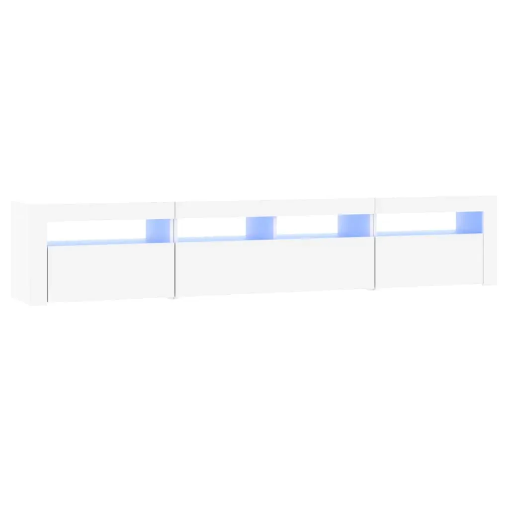 TV Cabinet with LED Lights White 210x35x40 cm Price