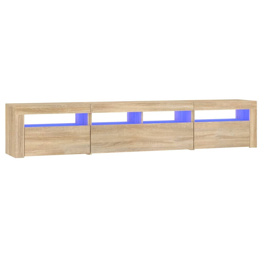 TV Cabinet with LED Lights Sonoma Oak 210x35x40 cm Price