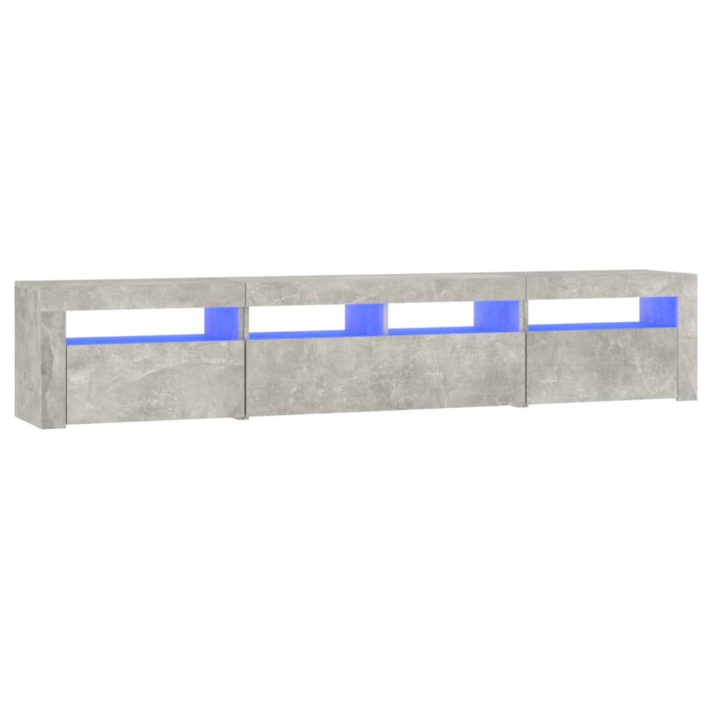 TV Cabinet with LED Lights Concrete Grey 210x35x40 cm Price