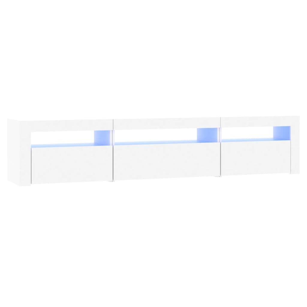 TV Cabinet with LED Lights White 195x35x40 cm Price