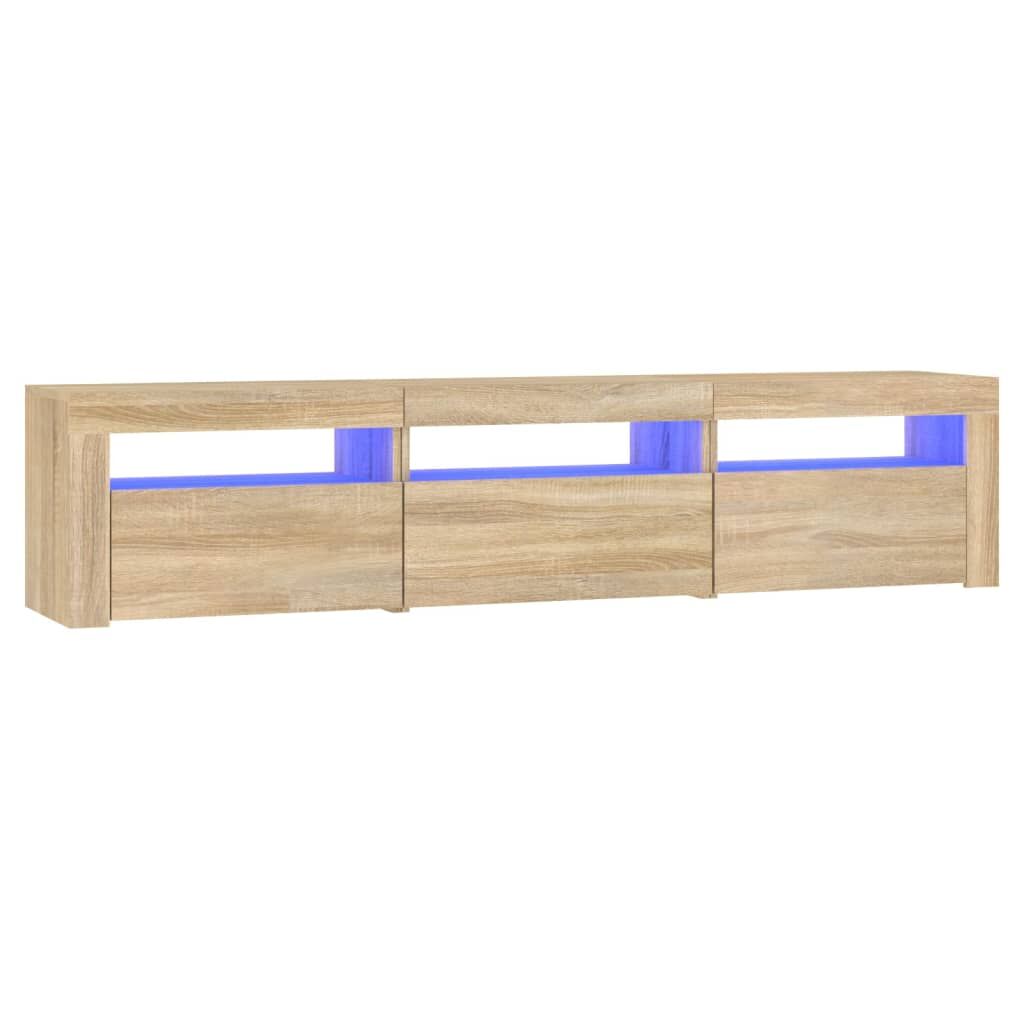 TV Cabinet with LED Lights Sonoma Oak 180x35x40 cm Price