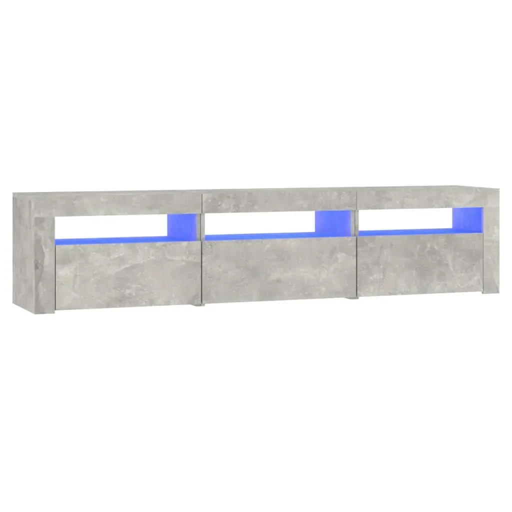 TV Cabinet with LED Lights Concrete Grey 180x35x40 cm Price