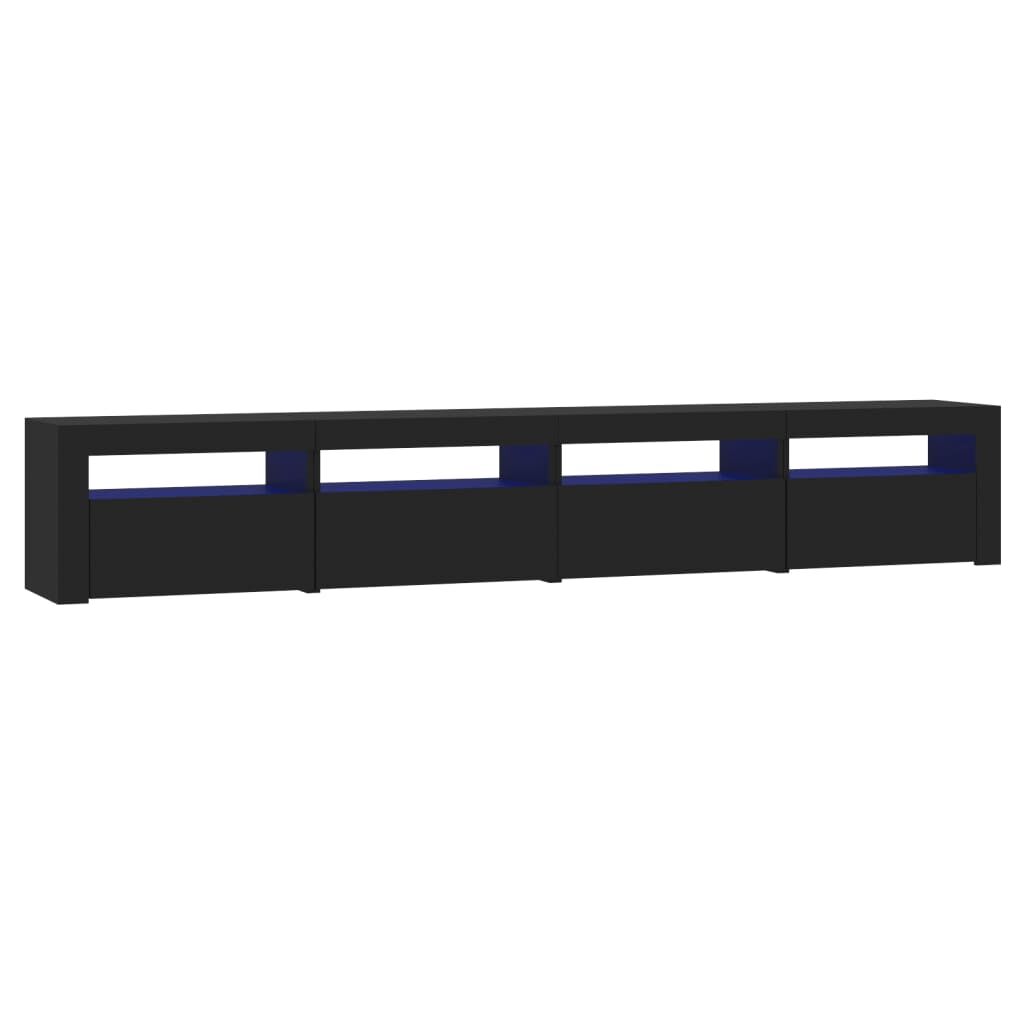 TV Cabinet with LED Lights Black 240x35x40 cm Price