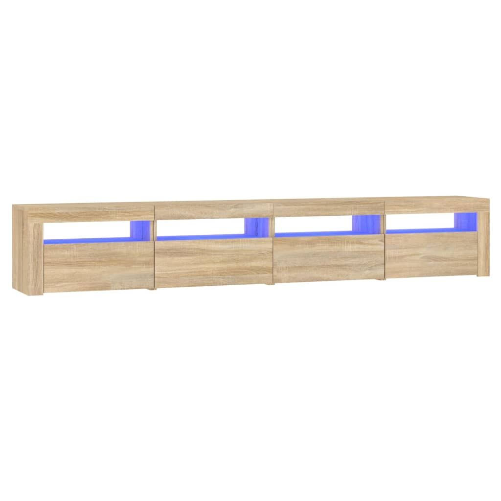TV Cabinet with LED Lights Sonoma Oak 240x35x40 cm Price