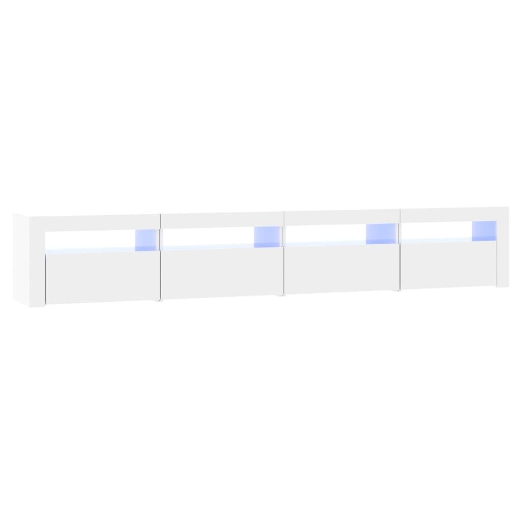 TV Cabinet with LED Lights High Gloss White 240x35x40 cm Price