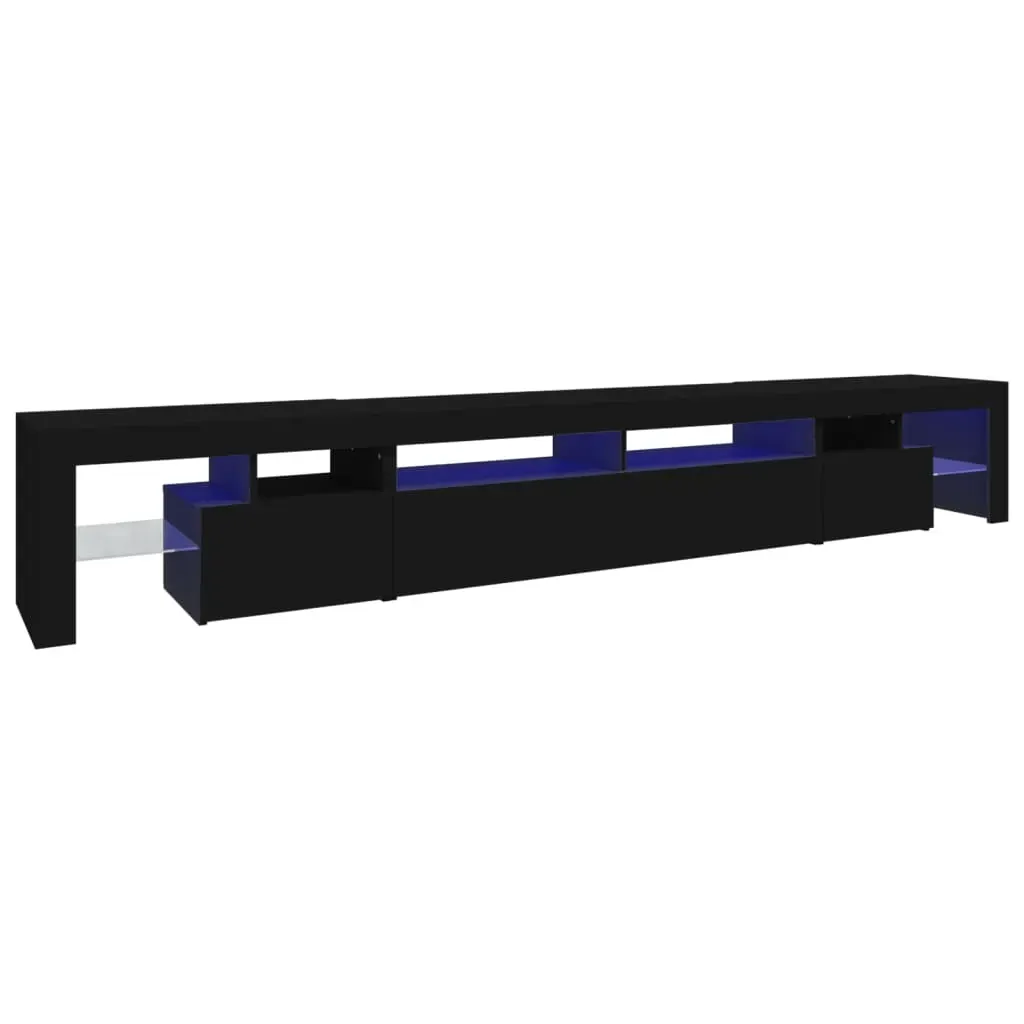 TV Cabinet with LED Lights Black 260x36.5x40 cm Price