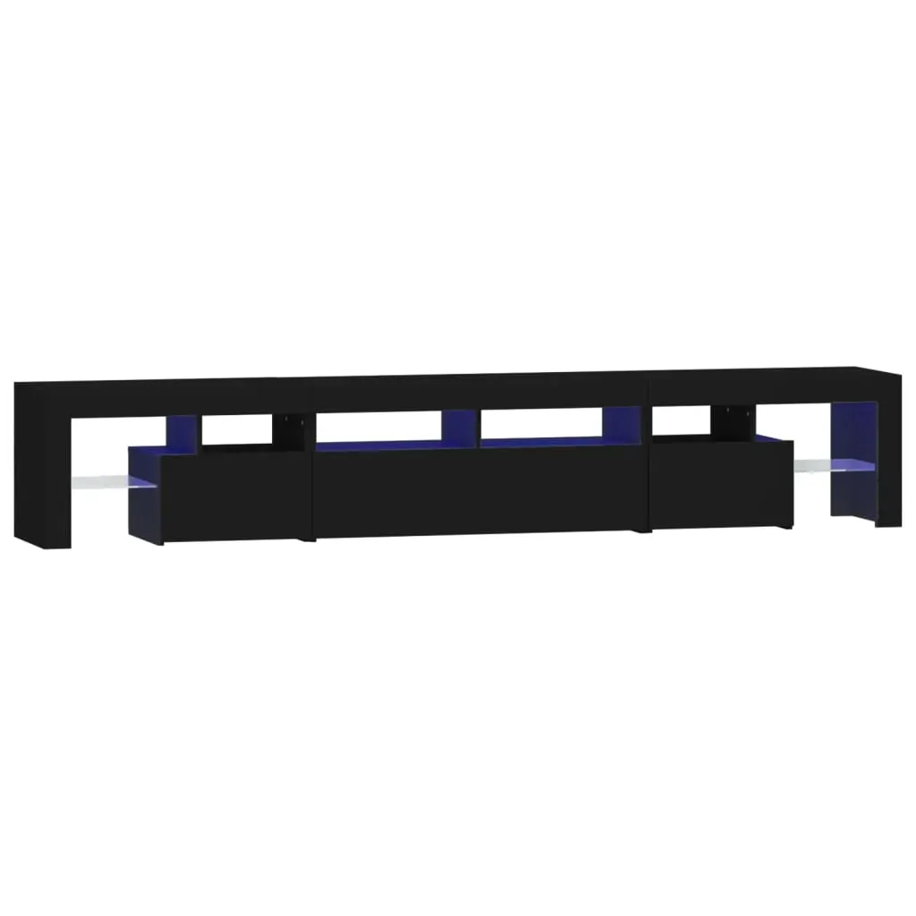 TV Cabinet with LED Lights Black 230x36.5x40 cm Price