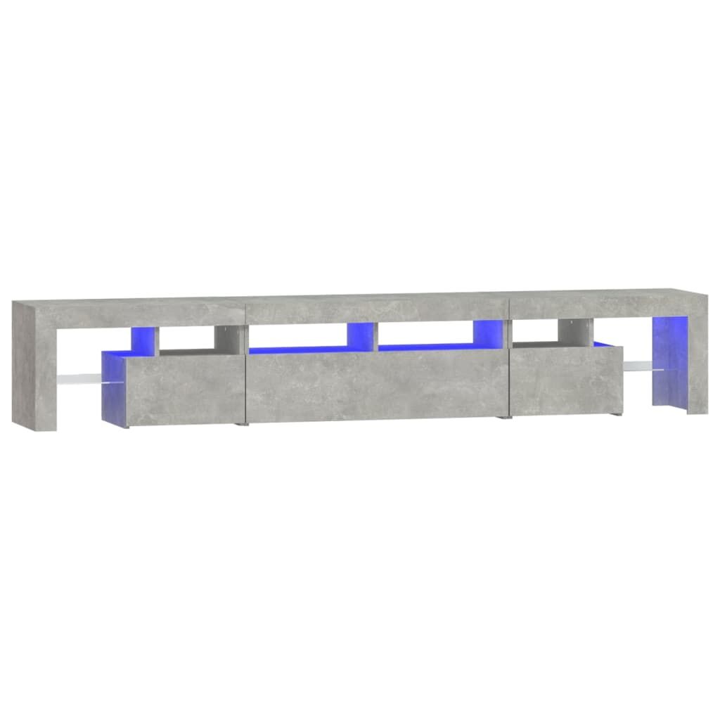 TV Cabinet with LED Lights Concrete Grey 230x36.5x40 cm Price