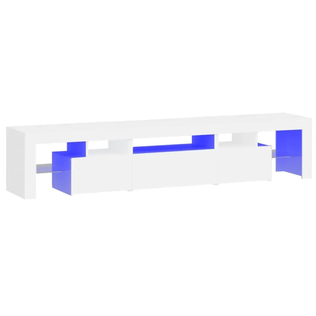 TV Cabinet with LED Lights White 200x36.5x40 cm Price