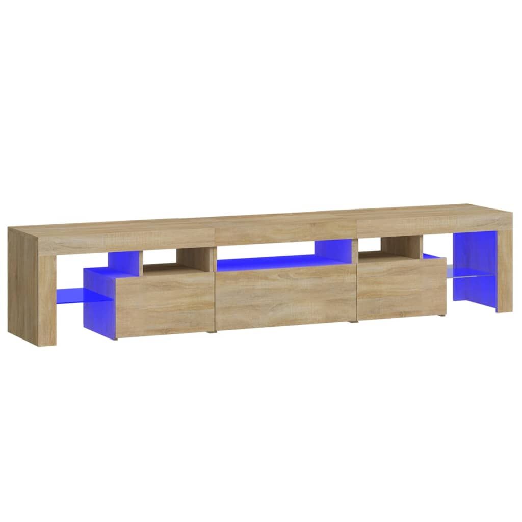TV Cabinet with LED Lights Sonoma Oak 200x36.5x40 cm Price