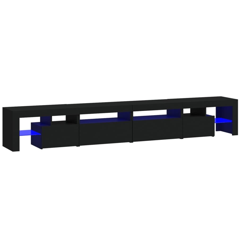 TV Cabinet with LED Lights Black 260x36.5x40 cm Price