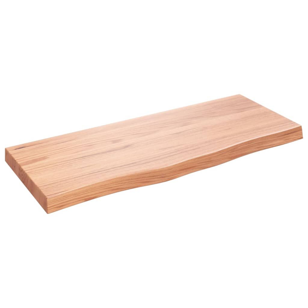 Bathroom Countertop Light Brown 100x40x6 cm Treated Solid Wood Price