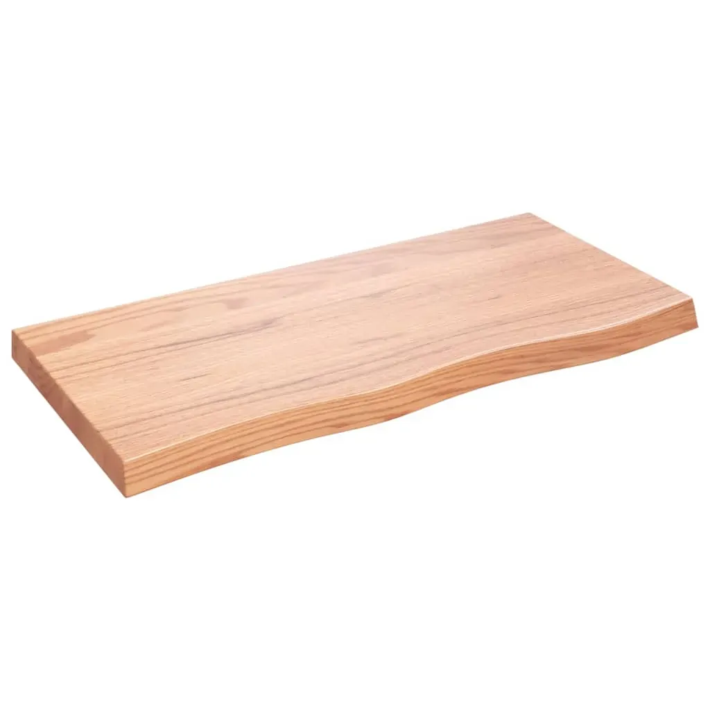 Bathroom Countertop Light Brown 100x50x6 cm Treated Solid Wood Price