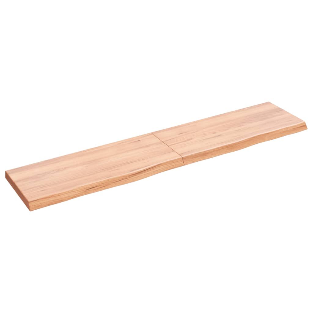 Bathroom Countertop Light Brown 140x30x4 cm Treated Solid Wood Price