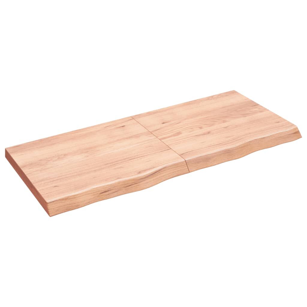 Bathroom Countertop Light Brown 140x60x6 cm Treated Solid Wood Price