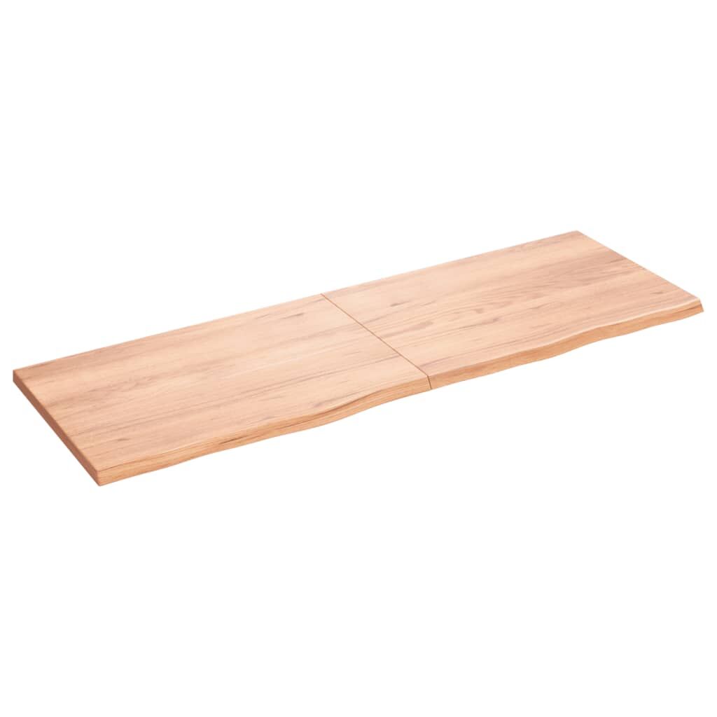 Bathroom Countertop Light Brown 180x60x4 cm Treated Solid Wood Price