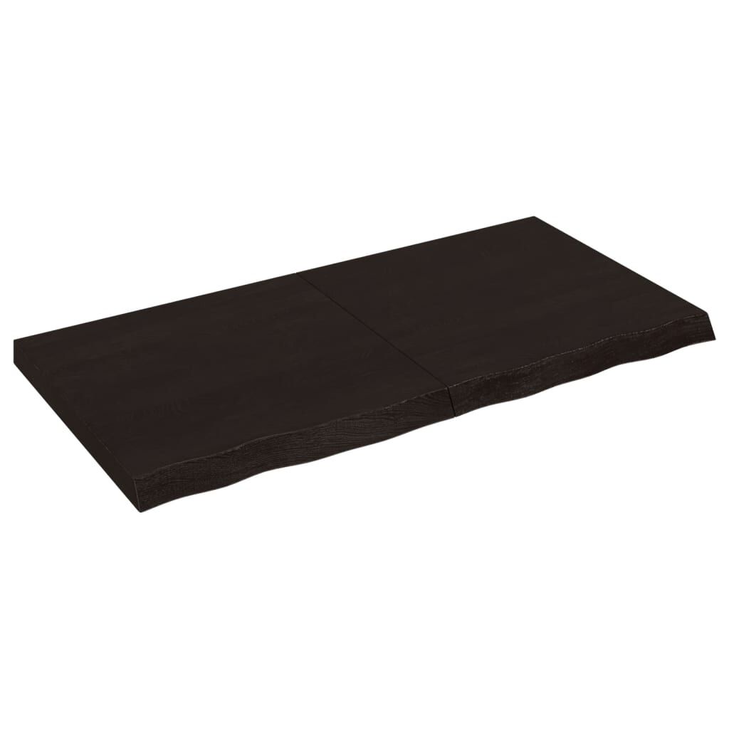 Bathroom Countertop Dark Brown 120x60x6 cm Treated Solid Wood Price
