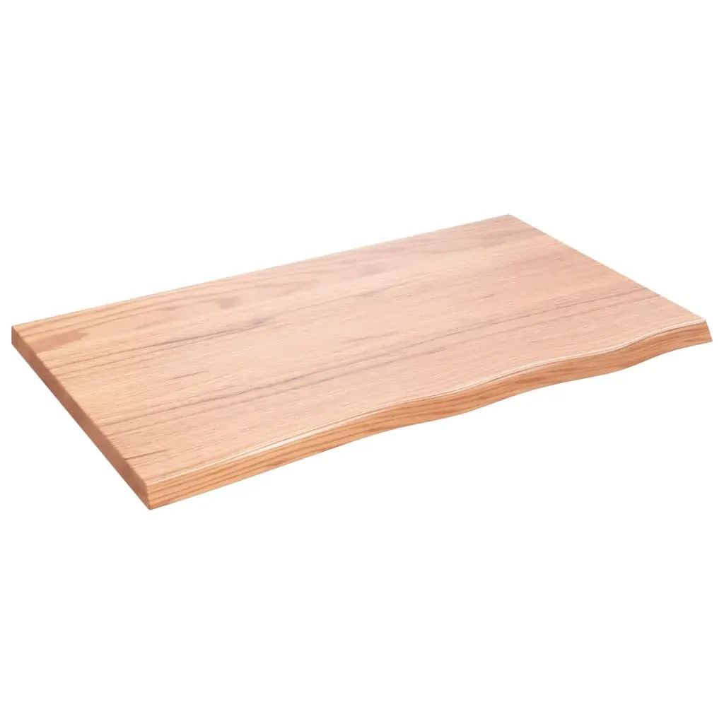 Table Top Light Brown 100x60x4 cm Treated Solid Wood Oak Price