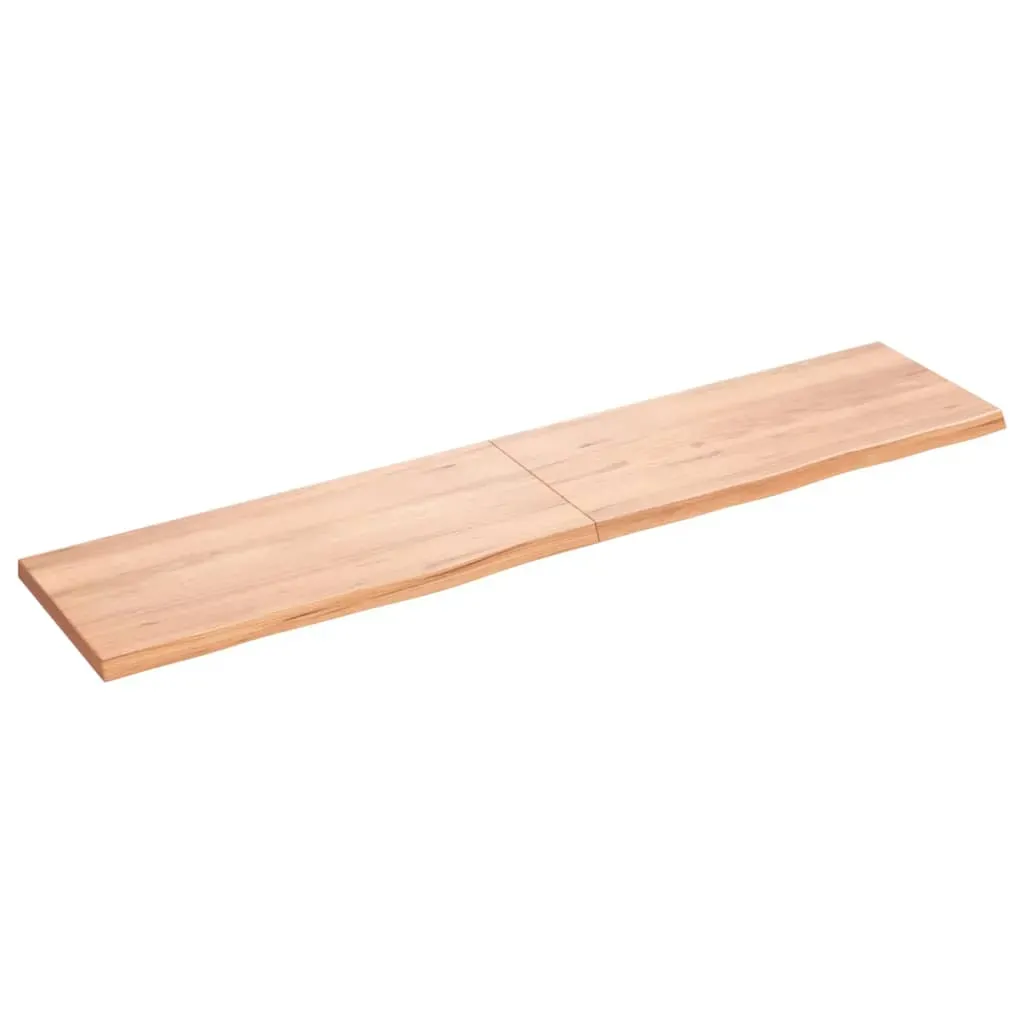 Table Top Light Brown 180x40x4 cm Treated Solid Wood Oak Price