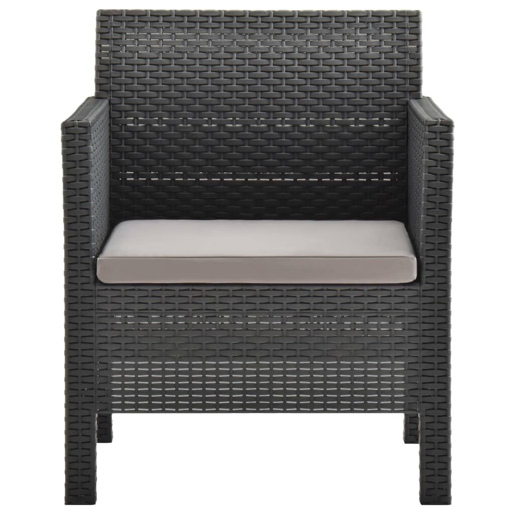 Garden Chair with Cushion PP Rattan Anthracite Price