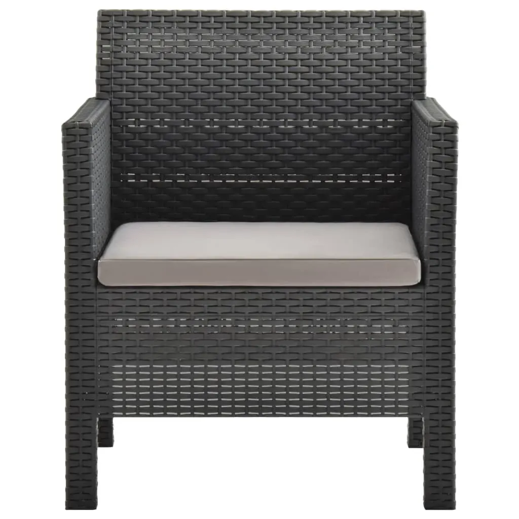 Garden Chair with Cushion Anthracite 63x65x76 cm PP Rattan Price