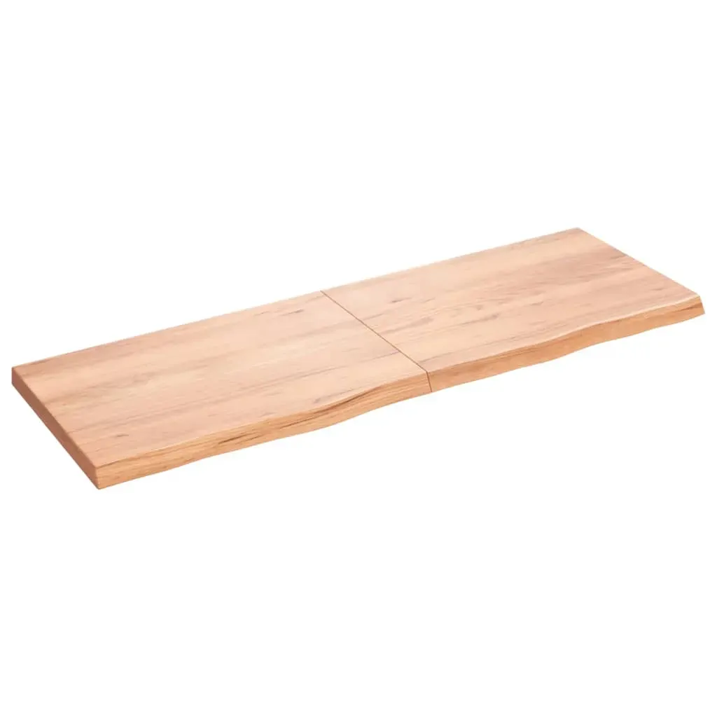Table Top Light Brown 180x60x6 cm Treated Solid Wood Oak Price
