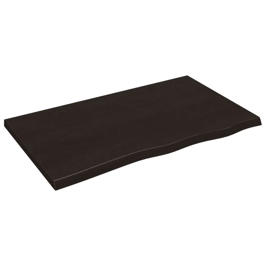 Table Top Dark Brown 100x60x4 cm Treated Solid Wood Oak Price