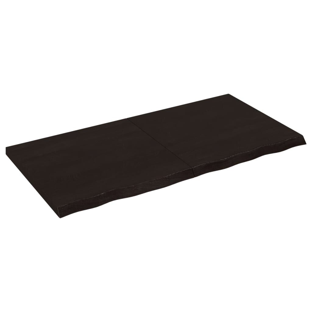 Table Top Dark Brown 120x60x4 cm Treated Solid Wood Oak Price