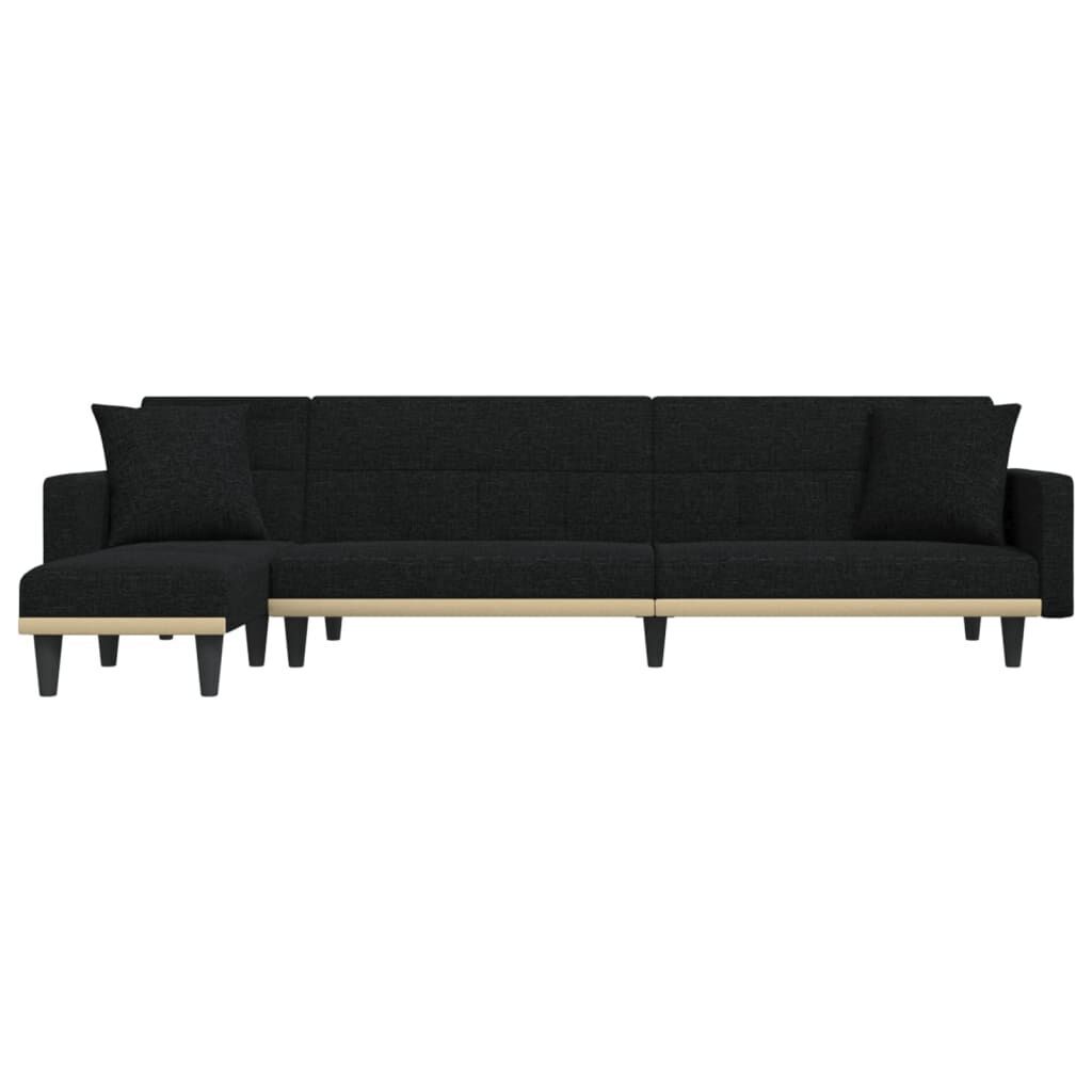 L-shaped Sofa Bed Black 275x140x70 cm Fabric Price