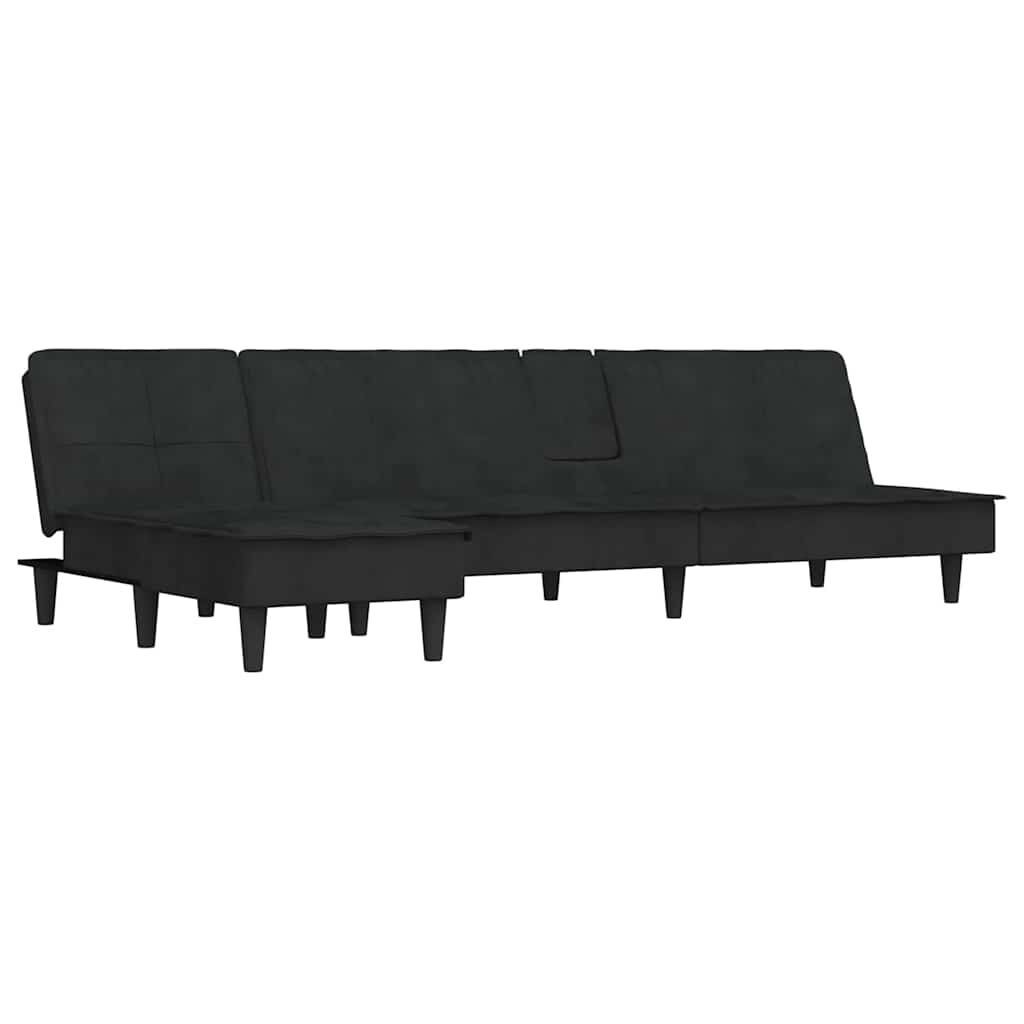 L-shaped Sofa Black 255x140x70 cm Velvet Price
