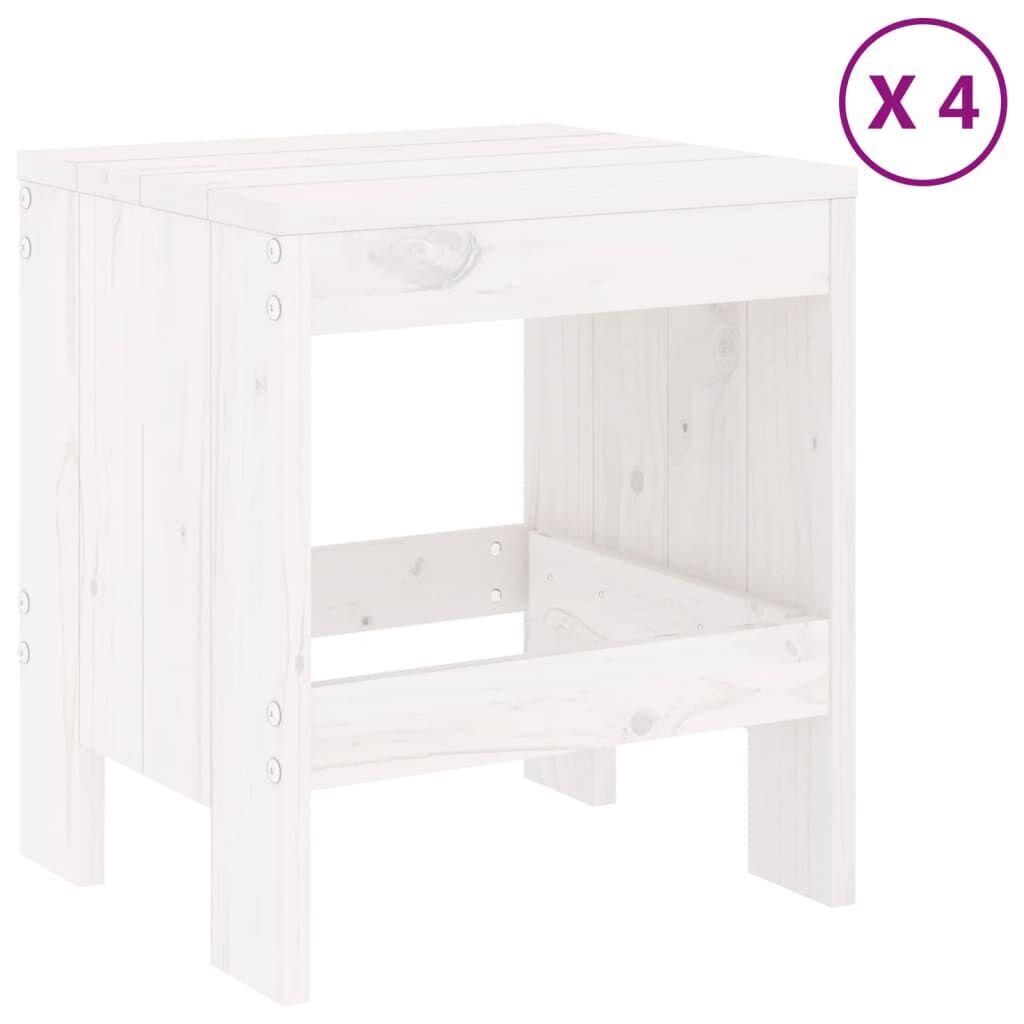 5 Piece Garden Dining Set White Solid Wood Pine Price