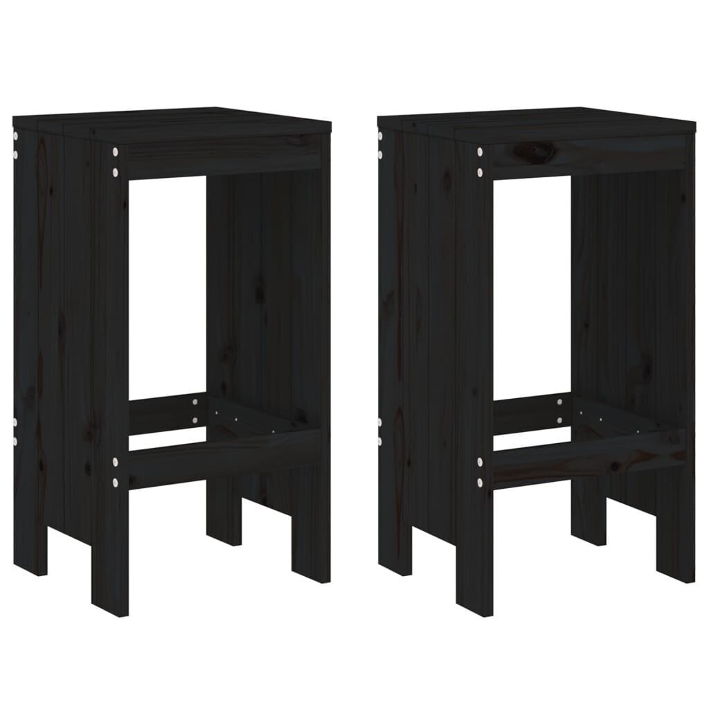 3 Piece Garden Bar Set Black Solid Wood Pine Price