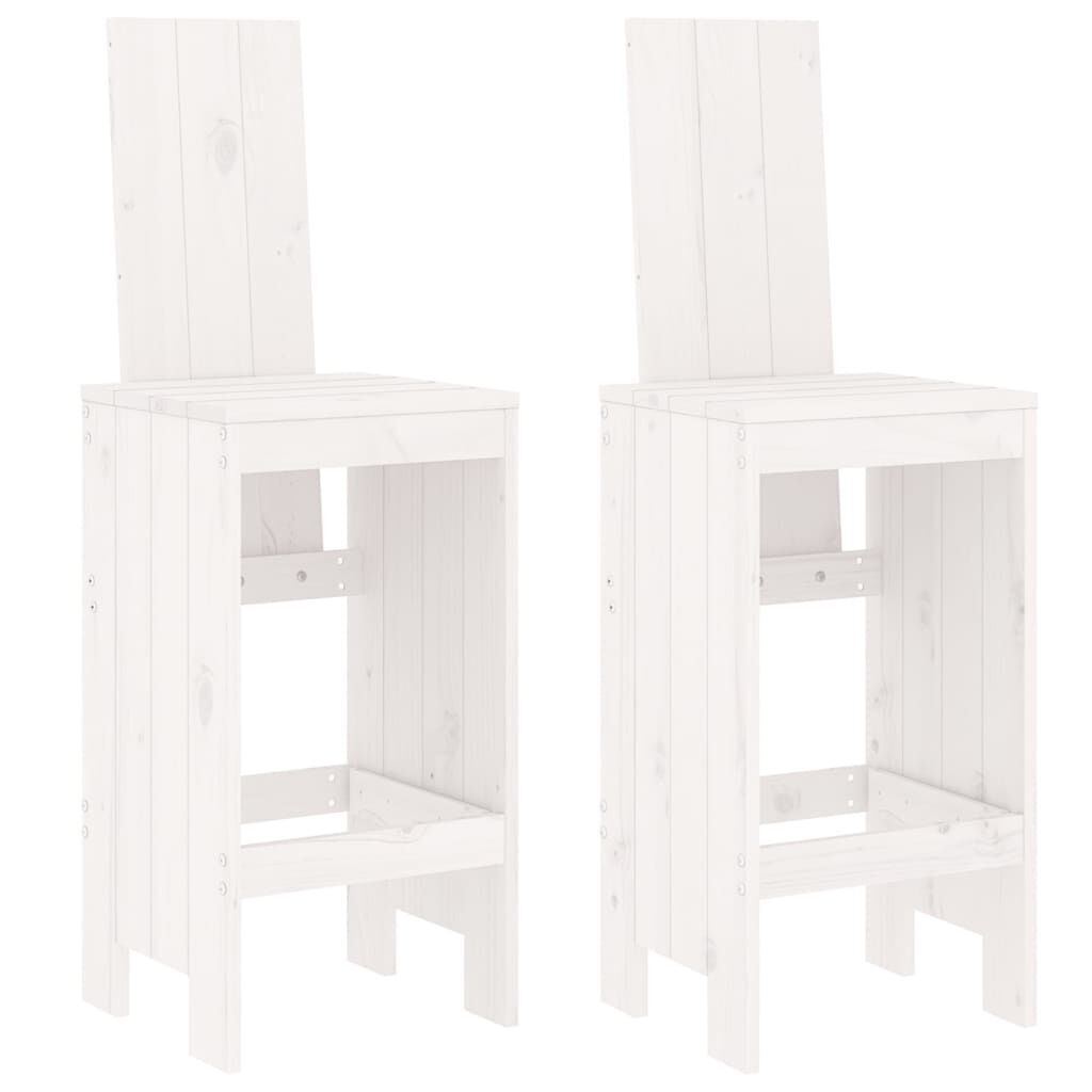 3 Piece Garden Bar Set White Solid Wood Pine Price