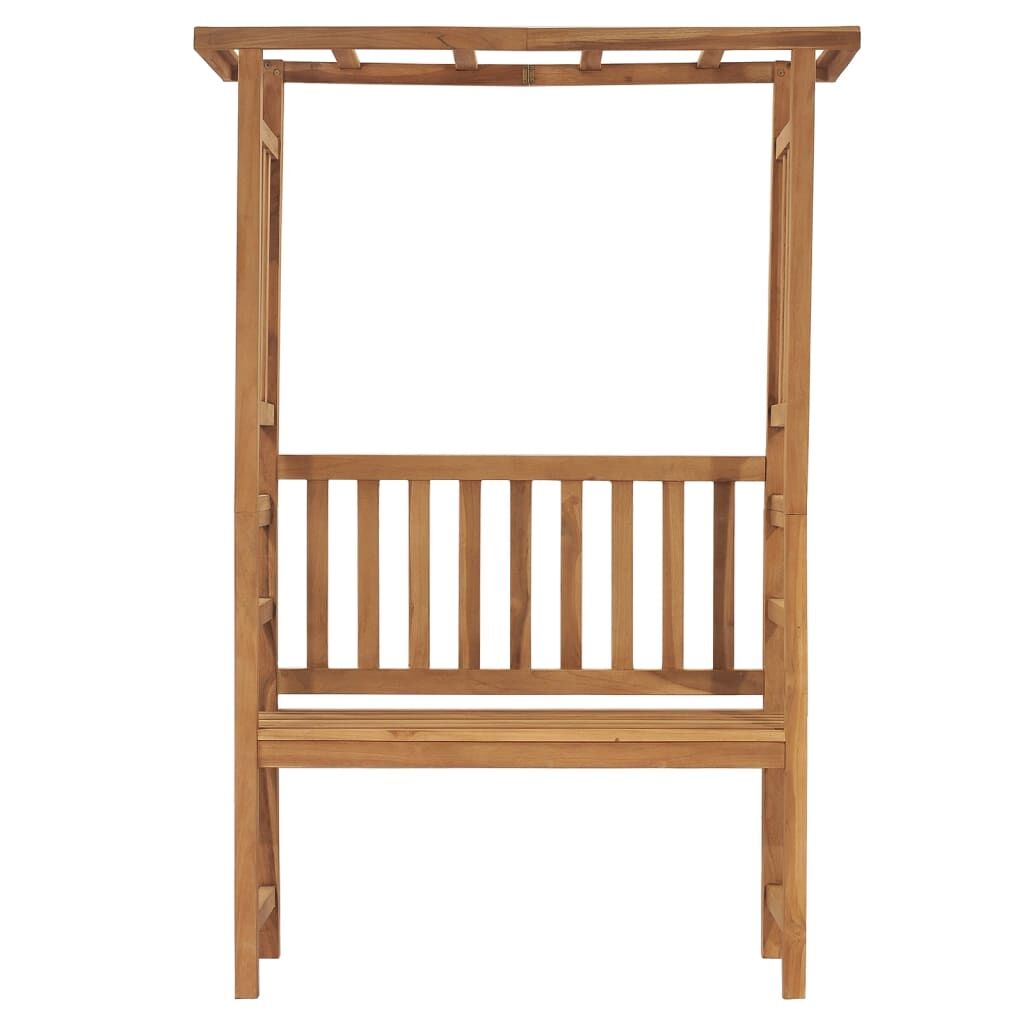 Garden Bench with Pergola 115 cm Solid Wood Teak Price