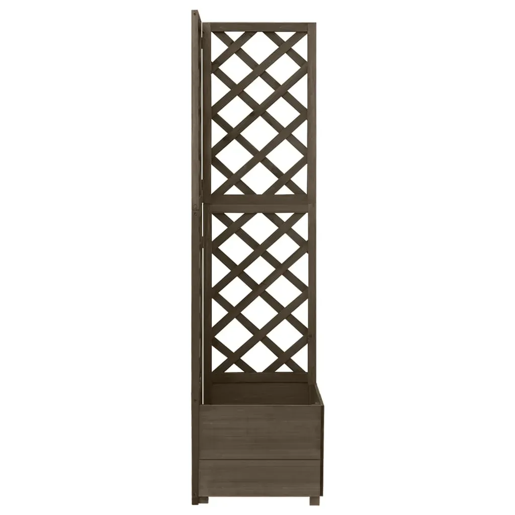 Corner Trellis Planter Grey 40x40x150 cm Solid Fir Wood Price
