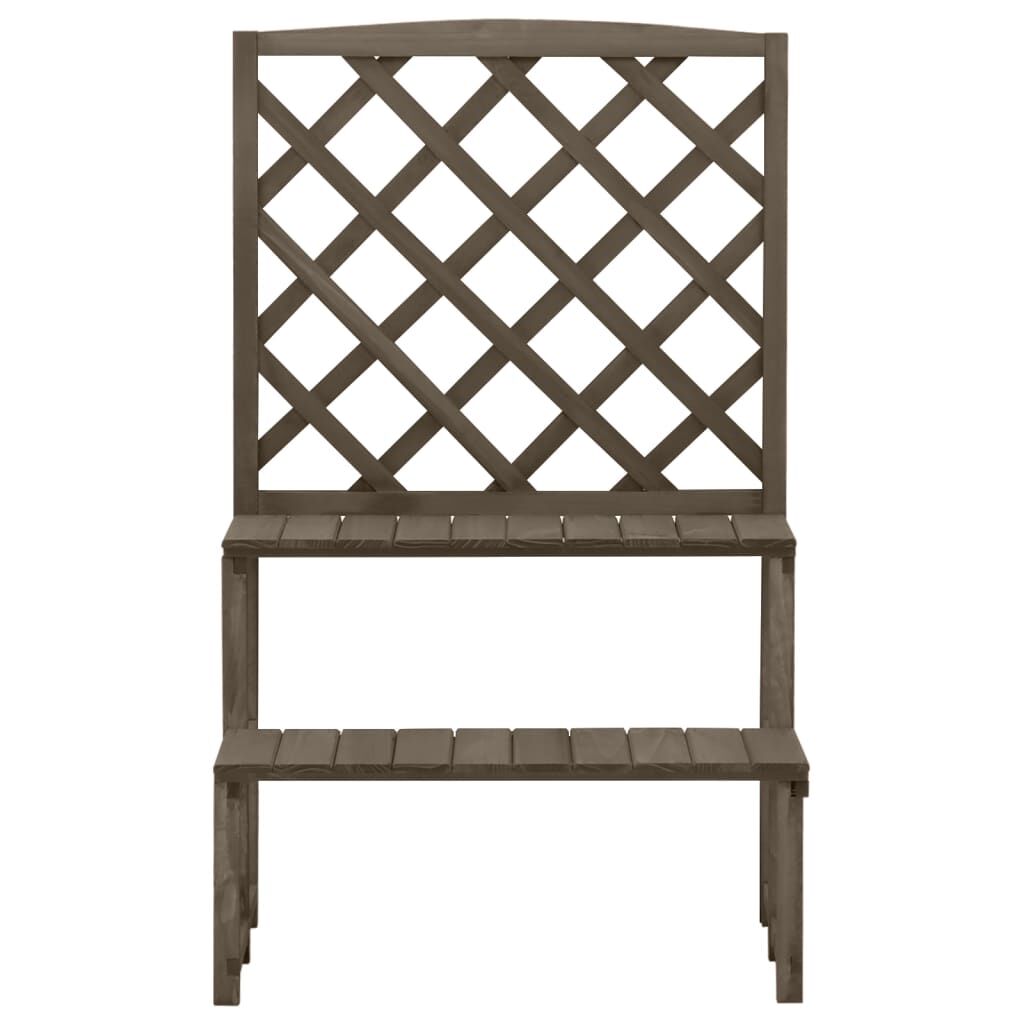 Plant Stand with Trellis Grey 70x42x115 cm Solid Fir Wood Price