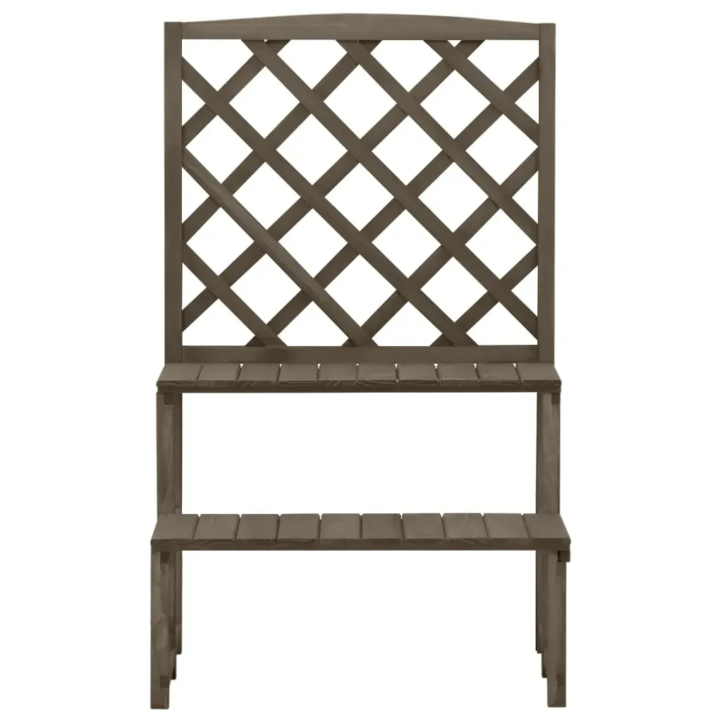 Plant Stand with Trellis Grey 70x42x115 cm Solid Fir Wood Price