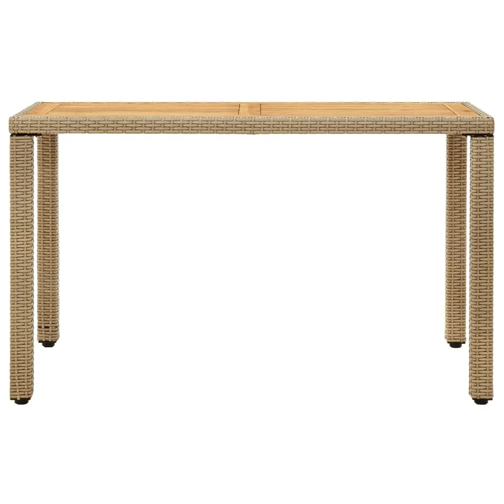 Garden Table Beige 123x60x74 cm Poly Rattan&Solid Wood Acacia Price