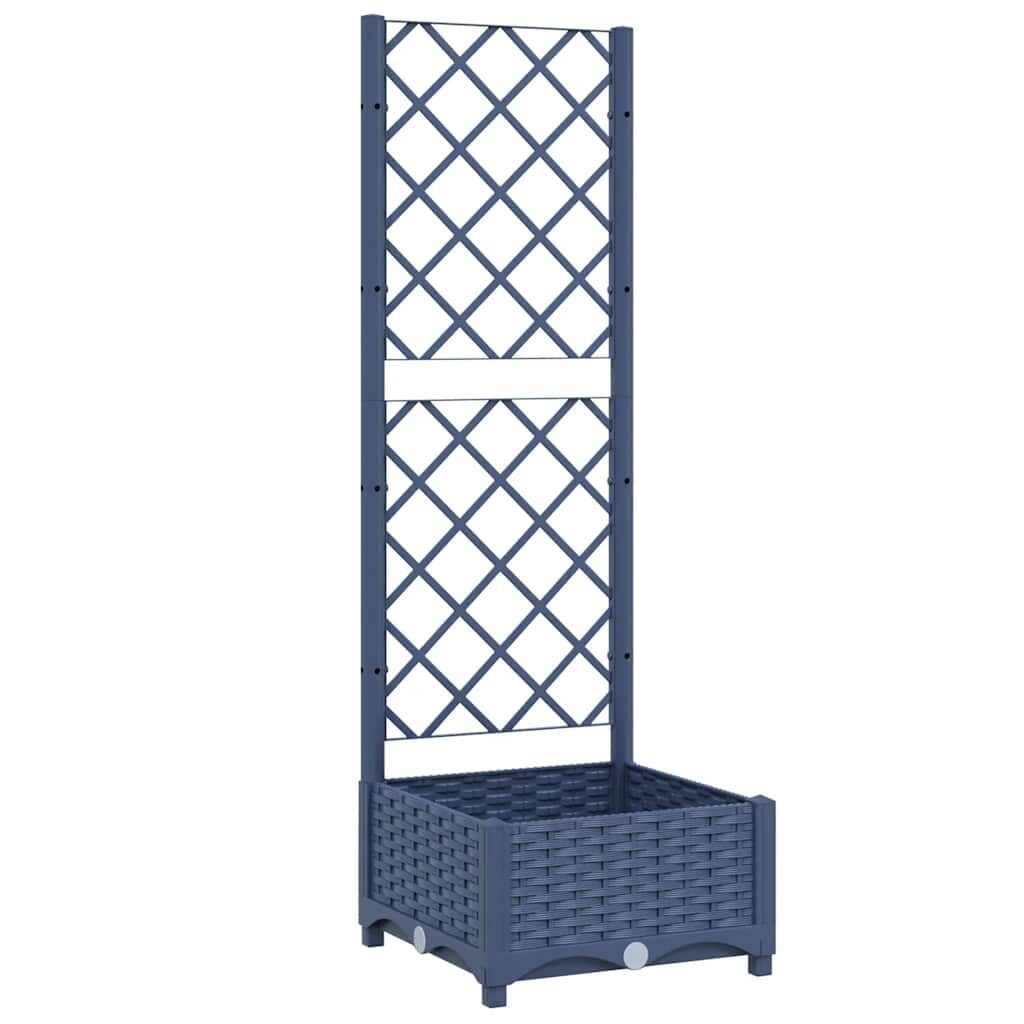 Garden Planter with Trellis Blue Grey 40x40x121.5 cm PP Price