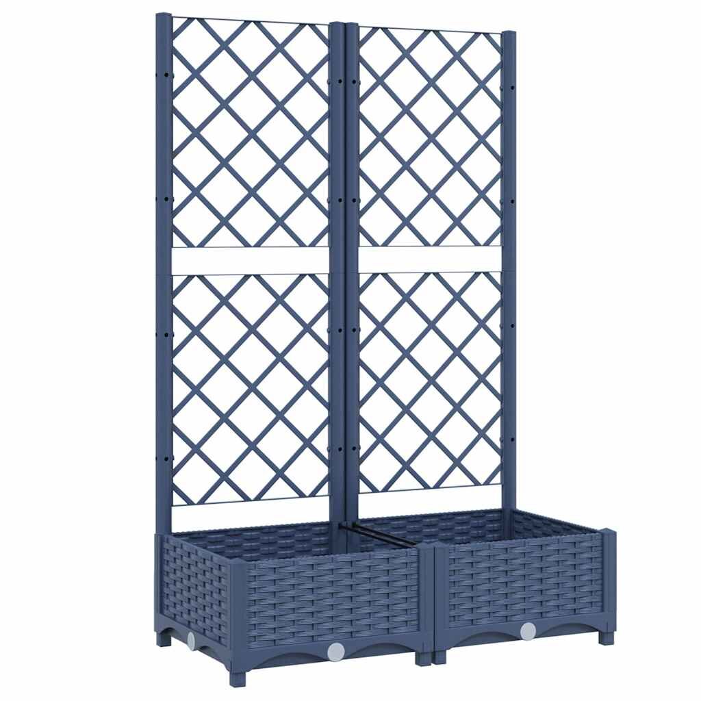 Garden Planter with Trellis Blue Grey 80x40x121.5 cm PP Price