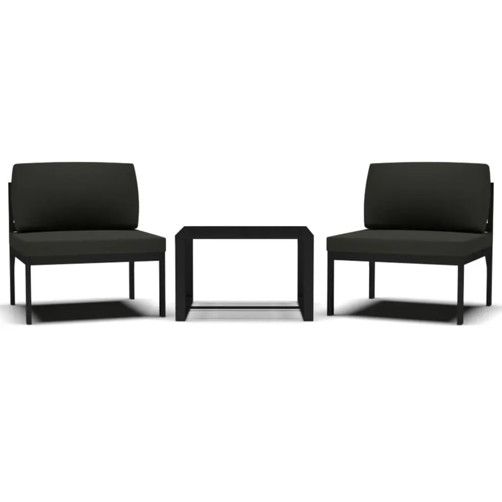3 Piece Garden Sofa Set with Cushions Aluminium Anthracite Price
