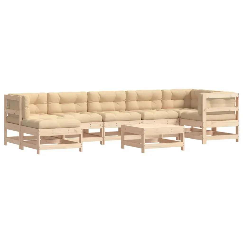 8 Piece Garden Lounge Set with Cushions Solid Wood Price
